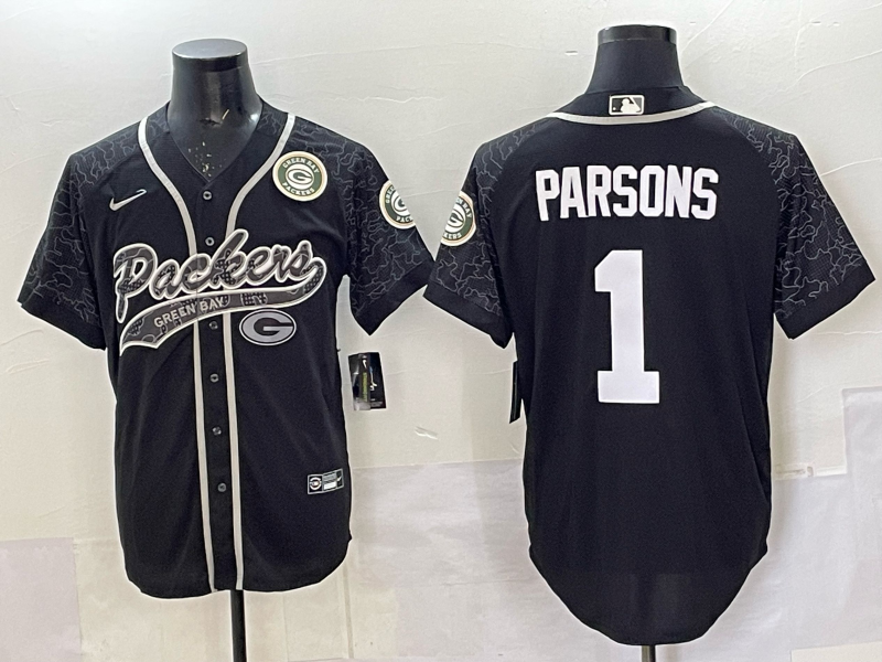 Men Green Bay Packers #1 Parsons black Nike NFL 2025 jersey 021->green bay packers->NFL Jersey